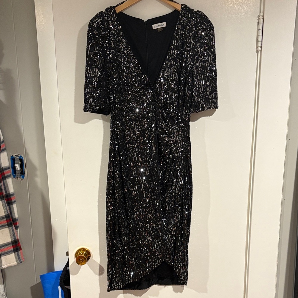 Calvin Klein Black Sequin Dress
